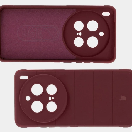 Pancerne etui Bizon Case Tur do Vivo X200 Pro, burgundowe