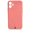 Etui Bizon Case Silicone Magnetic Sq do Apple iPhone 12 Mini, brudny róż