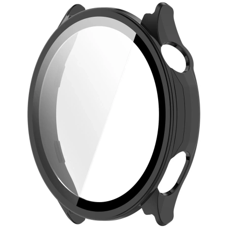 Etui ze szkłem do zegarka Bizon Case Watch Adamo do OnePlus Watch Lite 45 mm / Oppo Watch S 45 mm, czarne