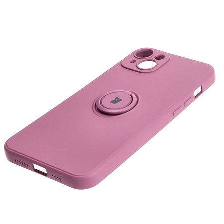 Etui Bizon Case Silicone Ring Sq do Apple iPhone 15 Plus, ciemnofioletowe