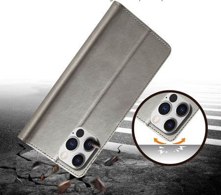 Etui Bizon Case Wallet do iPhone 14 Pro, szare