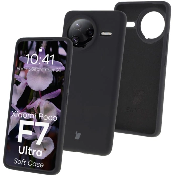 Silikonowe etui Bizon Soft Case do Xiaomi POCO F7 Ultra, czarne