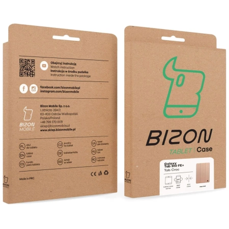 Etui z klapką Bizon Case Tab Croc do Galaxy Tab S10 FE Plus, różowozłote