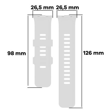 Pasek Bizon Strap Watch Silicone B do Redmi Watch 4 / Xiaomi Smart Band 9 Pro / 8 Pro, jasnoszary