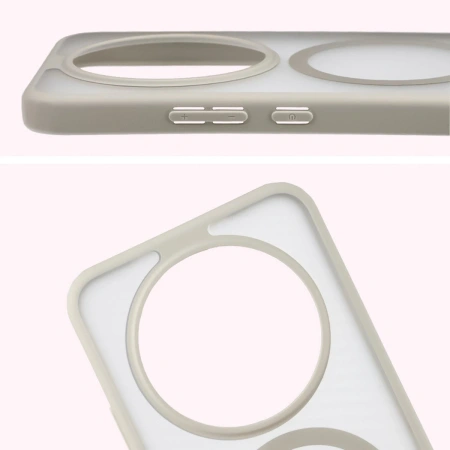 Etui z pierścieniem magnetycznym Bizon Case MatteO do Honor Magic8 Lite, przydymione-beżowe