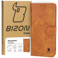Etui z klapką Bizon Case Pocket do Google Pixel 8 Pro, brązowe