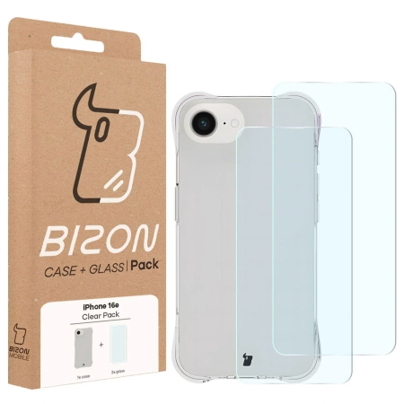 Etui + 2x szkło hartowane + szkiełko na obiektyw Bizon Case Clear Pack do Galaxy S24 FE
