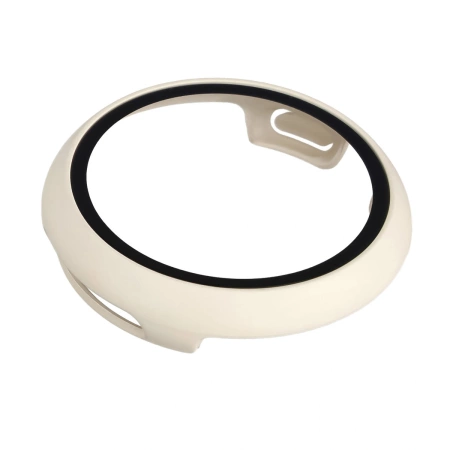 Etui ze szkłem do zegarka Bizon Case Watch Adamo do Google Pixel Watch 4 45 mm, matowe beżowe