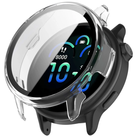 Etui ze szkłem do zegarka Bizon Case Watch Adamo do Garmin Vivoactive 6, przezroczyste