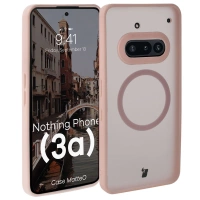 Etui z pierścieniem magnetycznym Bizon Case MatteO do Nothing Phone (3a), przydymione-różowe