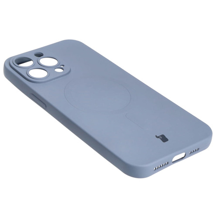 Etui silikonowe z pierścieniem magnetycznym Bizon Case Silicone Magnetic do iPhone 14 Pro Max, szare