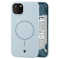 Silikonowe etui z pierścieniem magnetycznym Bizon Soft Case Magnetic do 15 Plus/14 Plus, błękitne