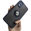 Etui z uchwytem na palec Bizon Case Hybrid Ring do Motorola Moto E22 / E22i, przydymione z granatową ramką