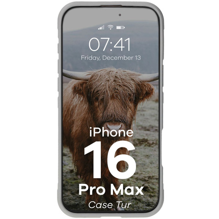 Pancerne etui Bizon Case Tur do iPhone 16 Pro Max, jasnoszare