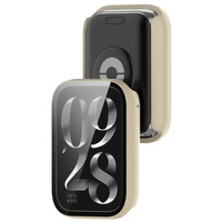 Etui ze szkłem do zegarka Bizon Case Watch Adamo do Xiaomi Mi Smart Band 9 Pro, beżowe