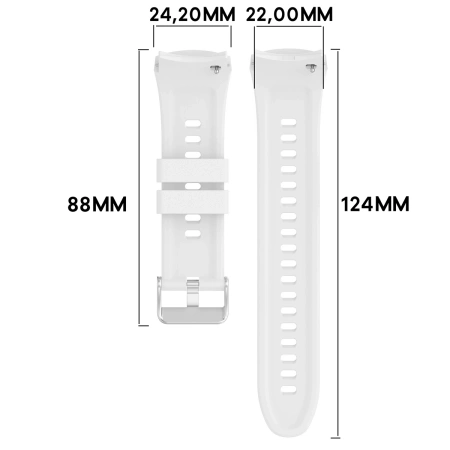 Silikonowy pasek Bizon Strap Watch Silicone T do Huawei Watch 5 46 mm, biały