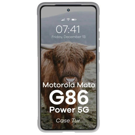 Pancerne etui Bizon Case Tur do Motorola Moto G86 Power 5G, jasnoszare
