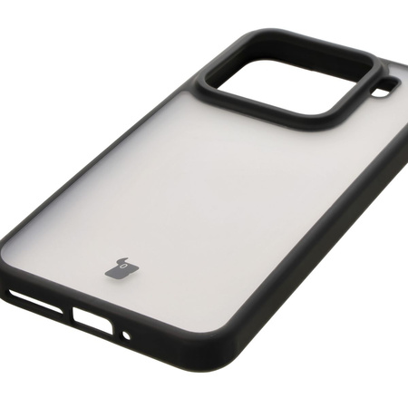 Etui Bizon Case Angelo do Xiaomi 15, półprzezroczyste z czarną ramką
