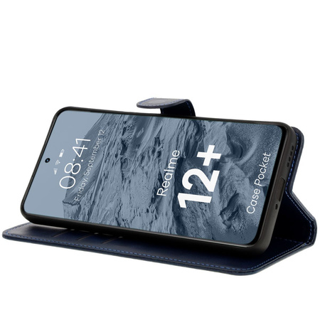Etui z klapką Bizon Case Pocket do Realme 12+, granatowe