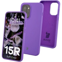 Silikonowe etui Bizon Soft Case do OnePlus 15R, fioletowe