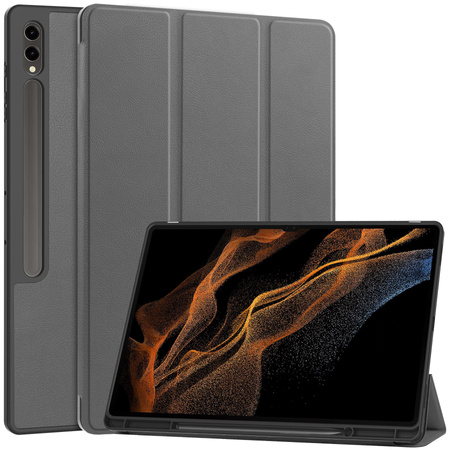 Etui Bizon Case Tab Lizard do Samsung Galaxy Tab S10 Ultra / S9 Ultra, szare