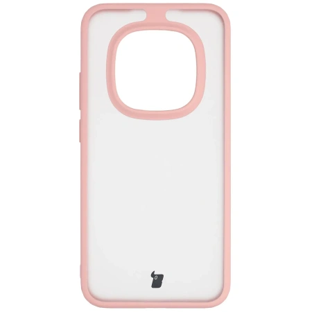 Etui Bizon Case Angelo do Xiaomi Redmi Note 15 Pro 5G, półprzezroczyste z jasnoróżową ramką