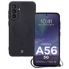 Silikonowe etui z pierścieniem magnetycznym Bizon Case Silicone Magnetic Sq do Galaxy A56 5G, czarne