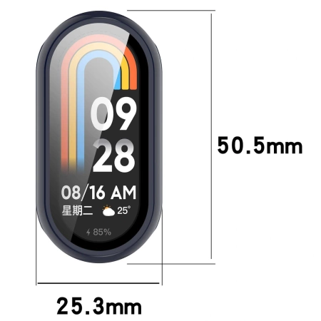 Etui ze szkłem do zegarka Bizon Case Watch Adamo do Xiaomi Smart Band 10, niebieskie