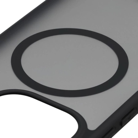 Etui z pierścieniem magnetycznym Bizon Case MatteO do Xiaomi 15T, przydymione-czarne