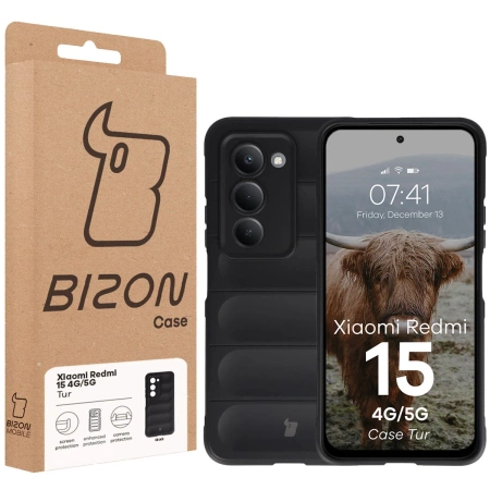 Pancerne etui Bizon Case Tur do Xiaomi Redmi 15 4G / 5G, czarne