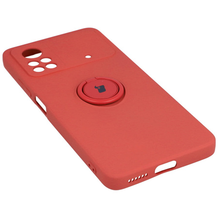 Etui Bizon Case Silicone Ring do Xiaomi Poco X4 Pro 5G, ciemny róż