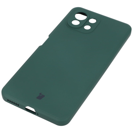 Etui Bizon Case Silicone do Xiaomi Mi 11 Lite / 5G / 5G NE, ciemnozielone