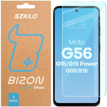 Szkło hartowane Bizon Glass Clear Duo do Motorola Moto G15 / G15 Power / G05 / E15 / G56 5G, 2 sztuki