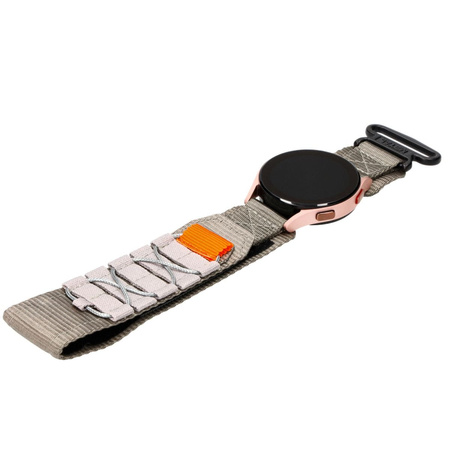 Sportowy pasek do zegarka Bizon Strap Watch Adventure do Galaxy Watch 20mm, szary