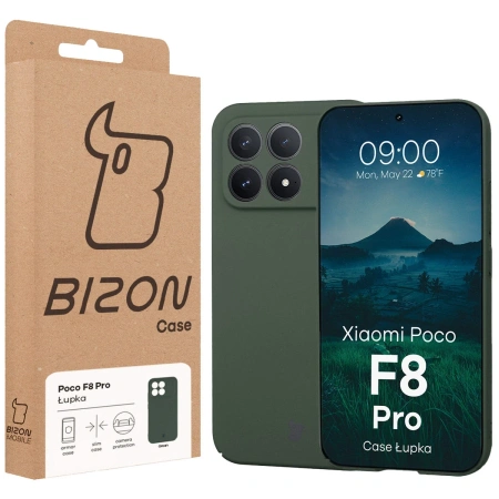 Etui Bizon Case Łupka do Xiaomi POCO F8 Pro, zielone