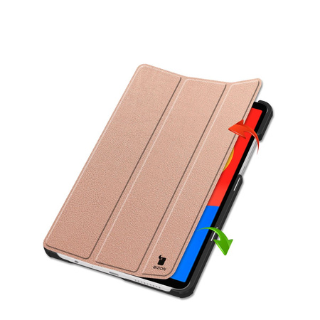 Etui z klapką Bizon Case Tab Croc do Xiaomi Redmi Pad SE 8.7, różowozłote