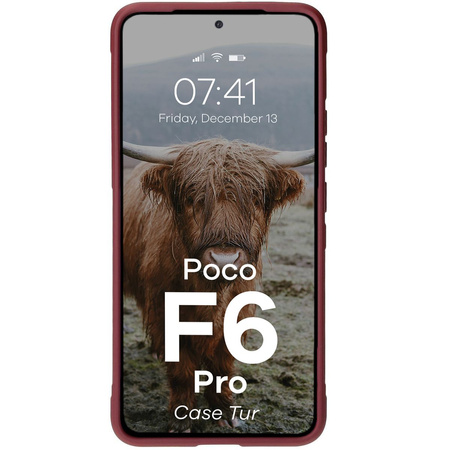 Pancerne etui Bizon Case Tur do Xiaomi Poco F6 Pro, burgundowe