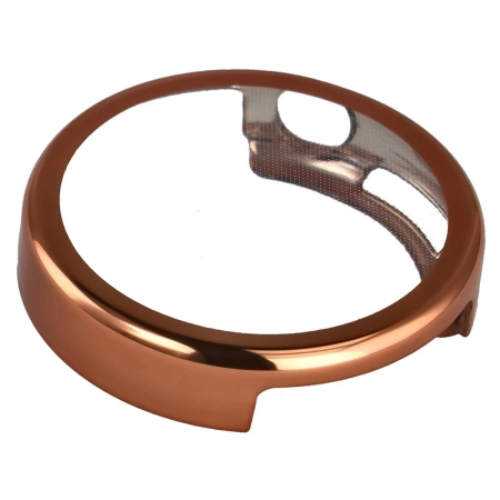 Etui z osłoną ekranu Bizon Case Watch Felipe do Xiaomi Watch S4 41 mm, różowozłote