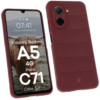 Pancerne etui Bizon Case Tur do Xiaomi Redmi A5 4G / POCO C71 4G, burgundowe