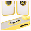 Etui z uchwytem na palec Bizon Case Hybrid Ring do iPhone 16 Pro, przydymione z żółtą ramką