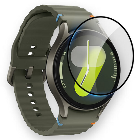 Szkło hybrydowe Bizon Glass Watch Edge Hybrid dla Galaxy Watch 7 44 mm, czarne