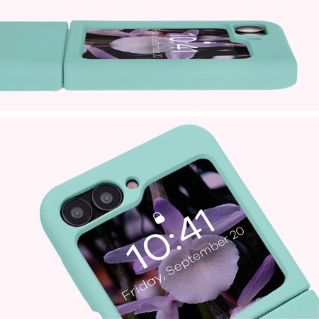 Silikonowe etui Bizon Soft Case do Galaxy Z Flip7 FE / Z Flip6, turkusowe