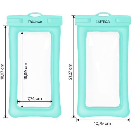 Etui wodoszczelne Bizon Case Hydrofloat, miętowe