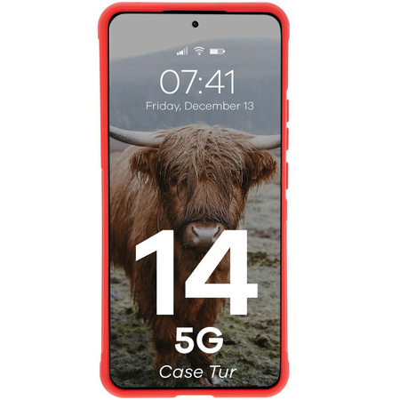 Pancerne etui Bizon Case Tur do Xiaomi Redmi Note 14 5G, czerwone
