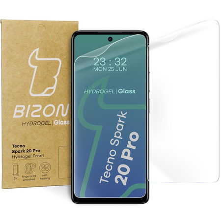 Folia hydrożelowa na ekran Bizon Glass Hydrogel Front do Tecno Spark 20 Pro, 2 sztuki