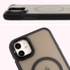 Etui z podstawką i pierścieniem magnetycznym Bizon Case Eclipse do iPhone 11, przydymione z czarną ramką