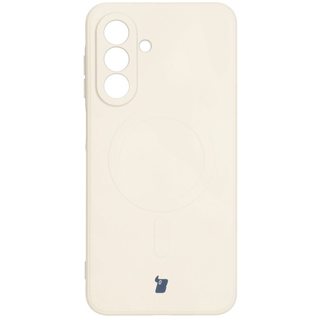 Silikonowe etui z pierścieniem magnetycznym Bizon Case Silicone Magnetic Sq do Galaxy A26 5G, beżowe