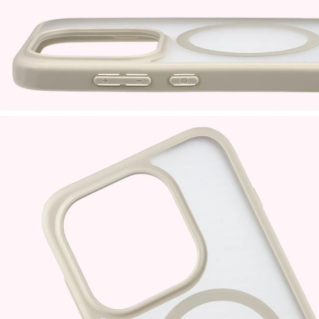 Etui z pierścieniem magnetycznym + szkło hartowane Bizon MatteO Pack do OnePlus 15, przydymione-beżowe