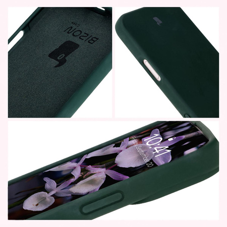 Silikonowe etui Bizon Soft Case do iPhone 16, ciemnozielone