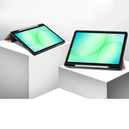 Etui z klapką Bizon Case Tab Lizard do Galaxy Tab A11 Plus / A9 Plus, różowozłote